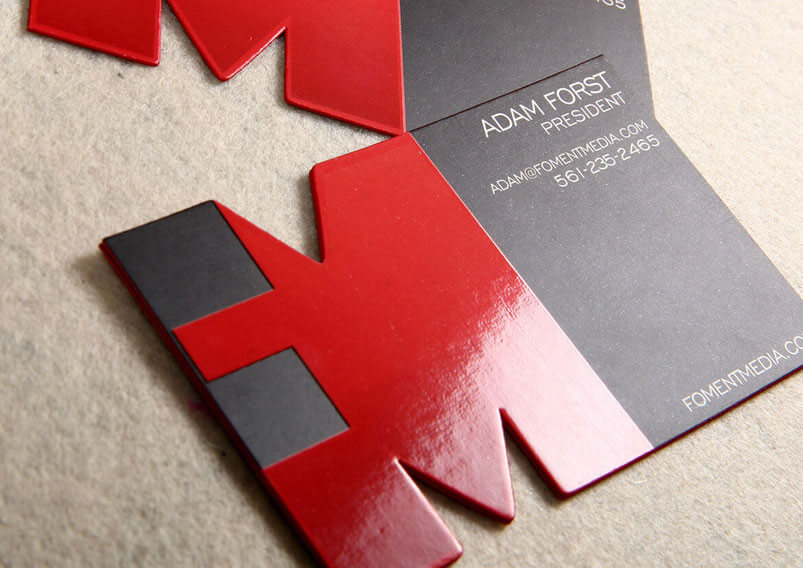 Die-cut business card