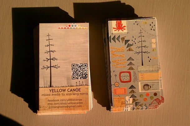 Card with QR and icons