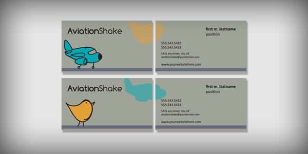 Business card with bird graphic