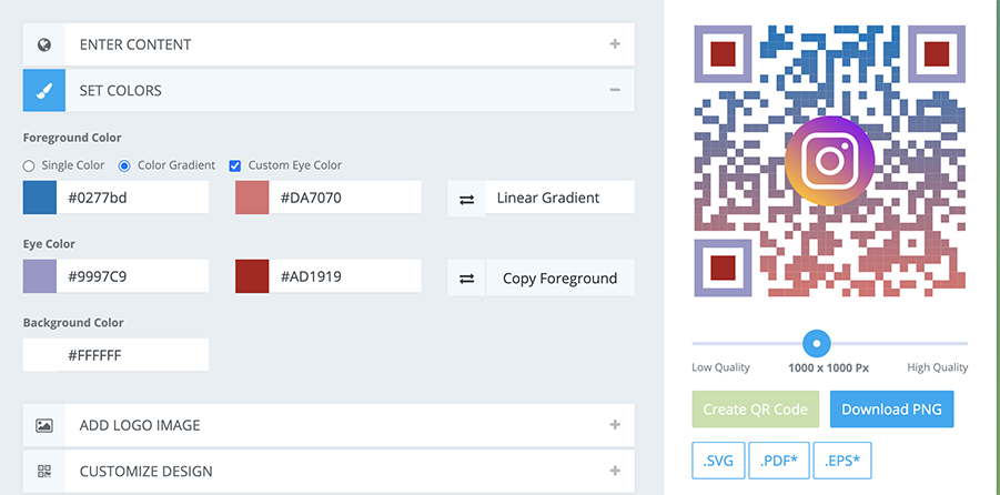 QR Code generator with color and logo options QR Code generator with color and logo options