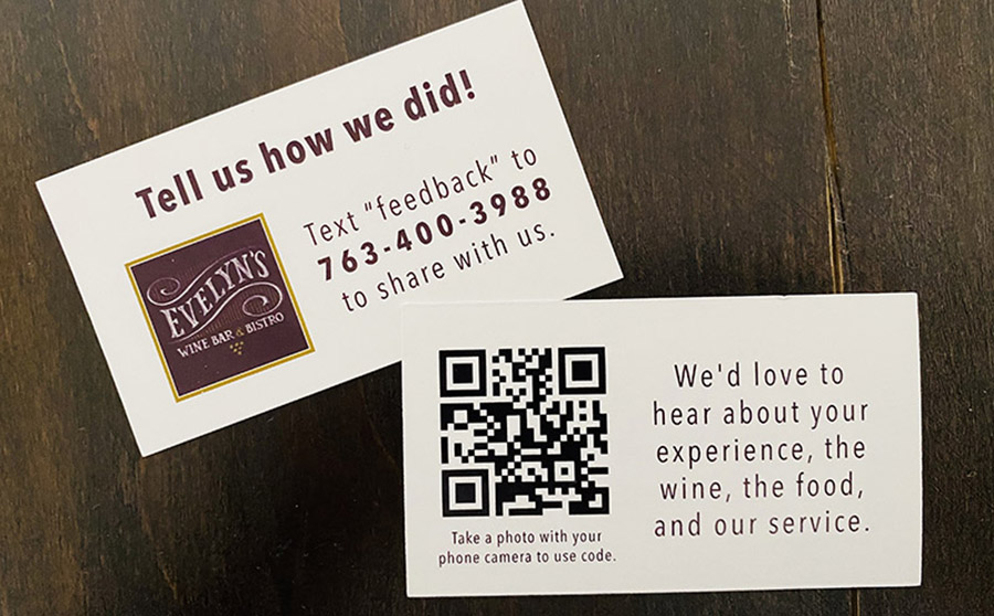 Restaurant business card with QR Code Restaurant business card with QR Code leave review