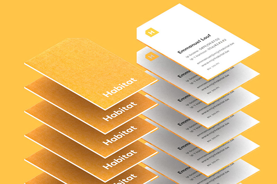 Yellow and white card Stack of vertical card with simple yellow and white color