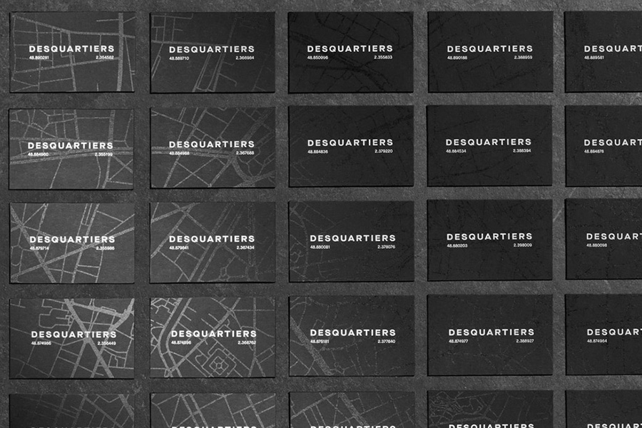 black business card Spot gloss finish on black business card