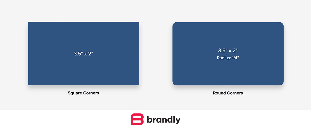Business card size and corners Business card size and corners