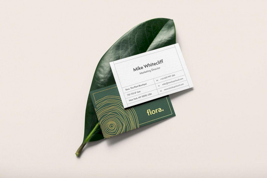 Floral Business Card Mockup Floral Business Card Mockup