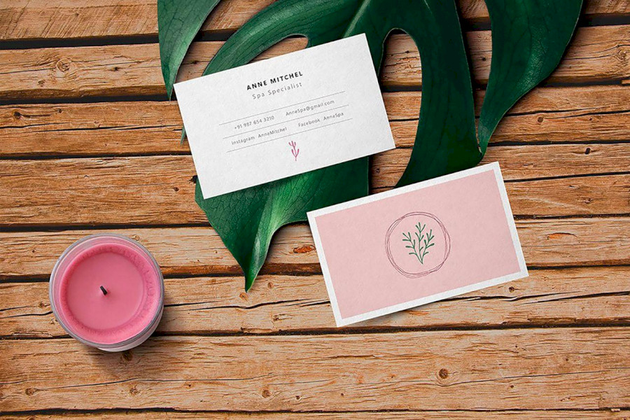 Feminine Business Card Mockup Feminine Business Card Mockup