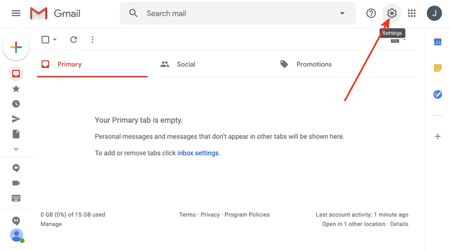 Gmail signature step 1 Gmail signature step 1