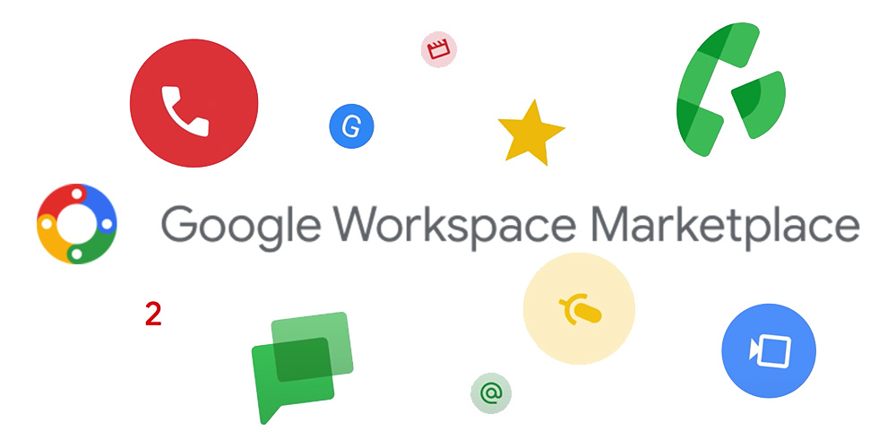 Google Workspace Marketplace logo surrounded by app icons and tools