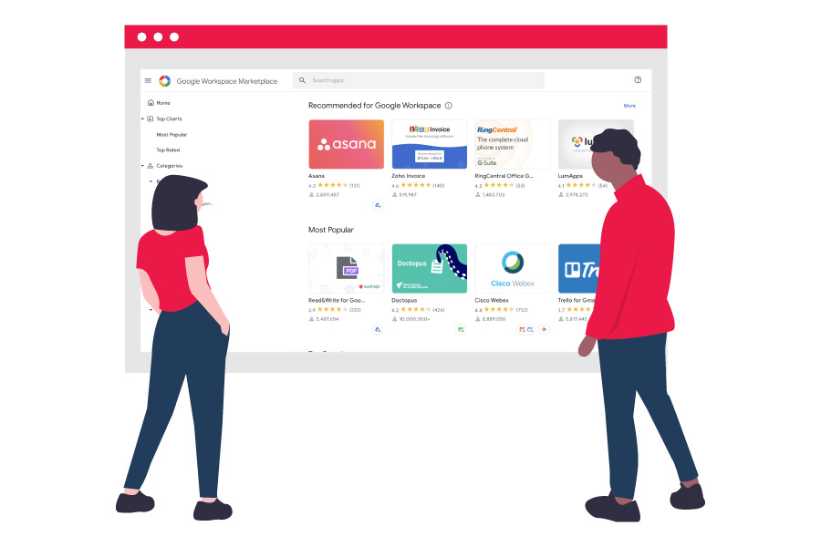Users Browsing Google Workspace Marketplace Apps Users Browsing Google Workspace Marketplace Apps