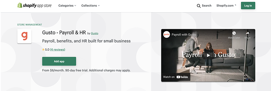Shopify Gusto integration Shopify Gusto integration