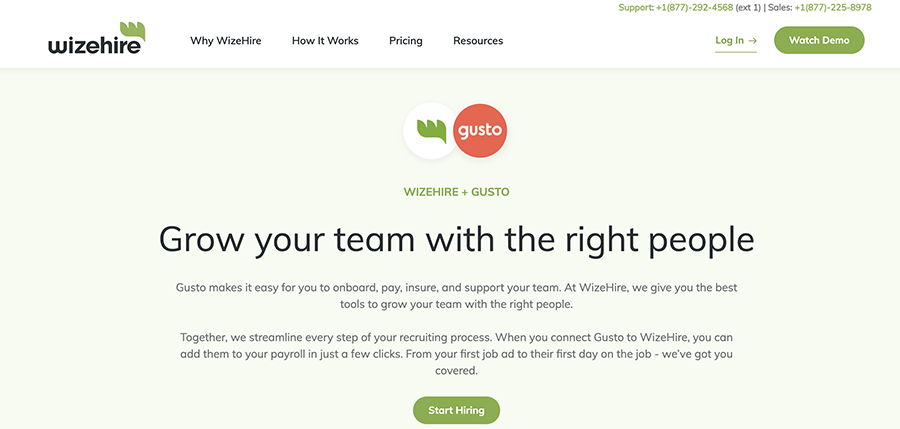 WiseHire Gusto Integration WiseHire Gusto Integration