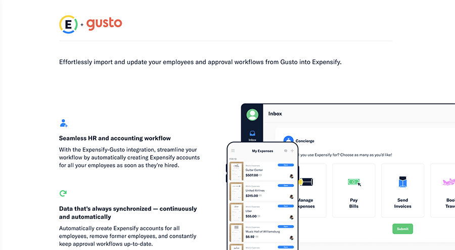 Expensify Gusto Integration Expensify Gusto Integration
