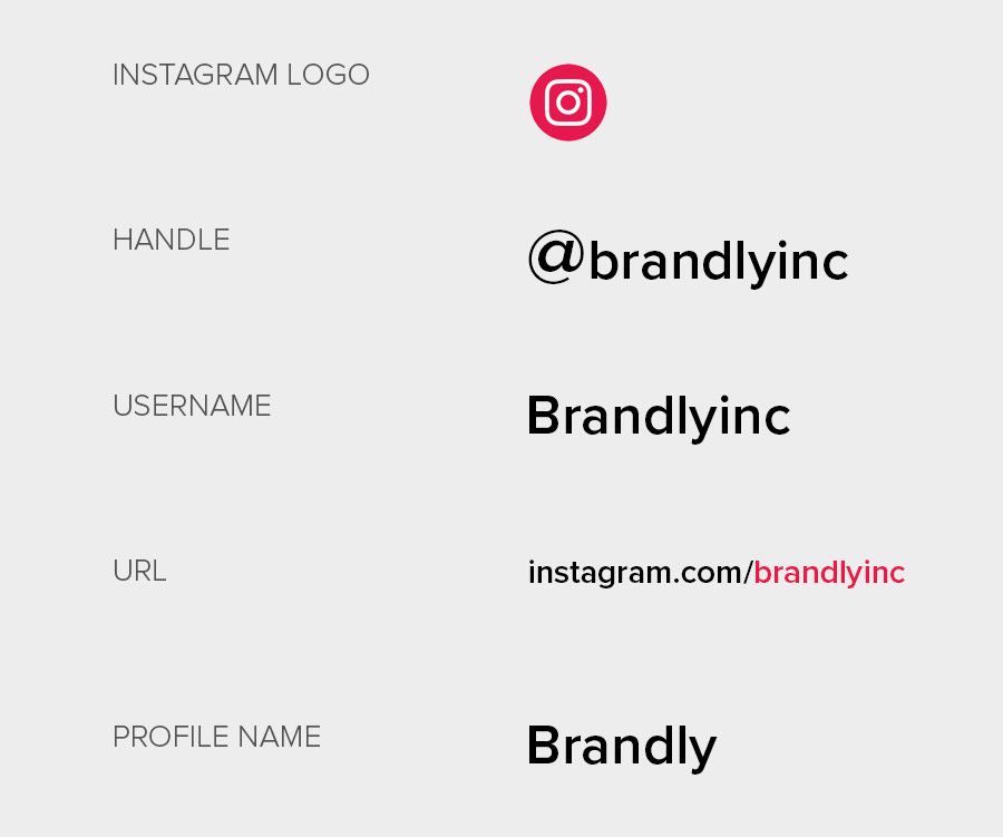 Instagram elements on business cards 